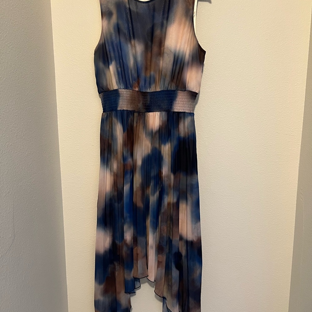 WD.NY Blue and Brown Sleeveless Dress